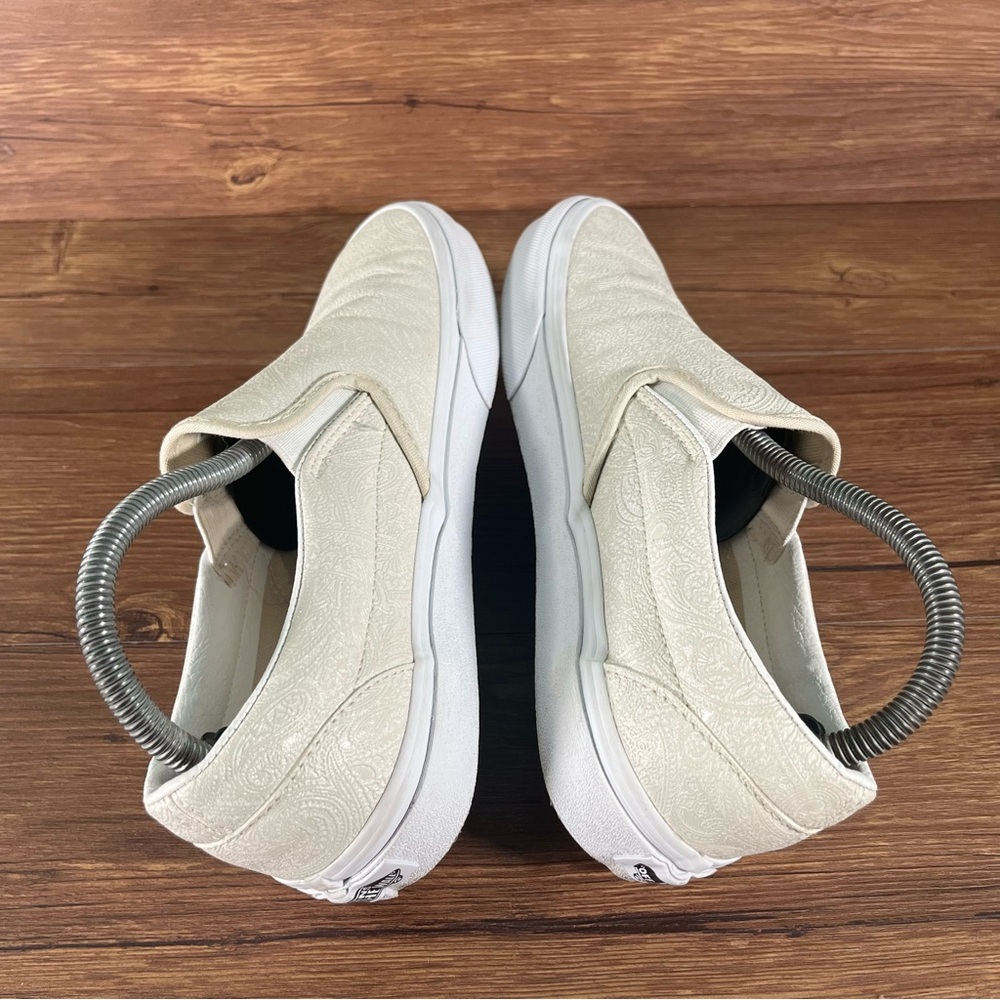 VANS Paisley Tan Leather Slip-On Shoes Sneakers Women’s Size 8.5 - Picture 3 of 11